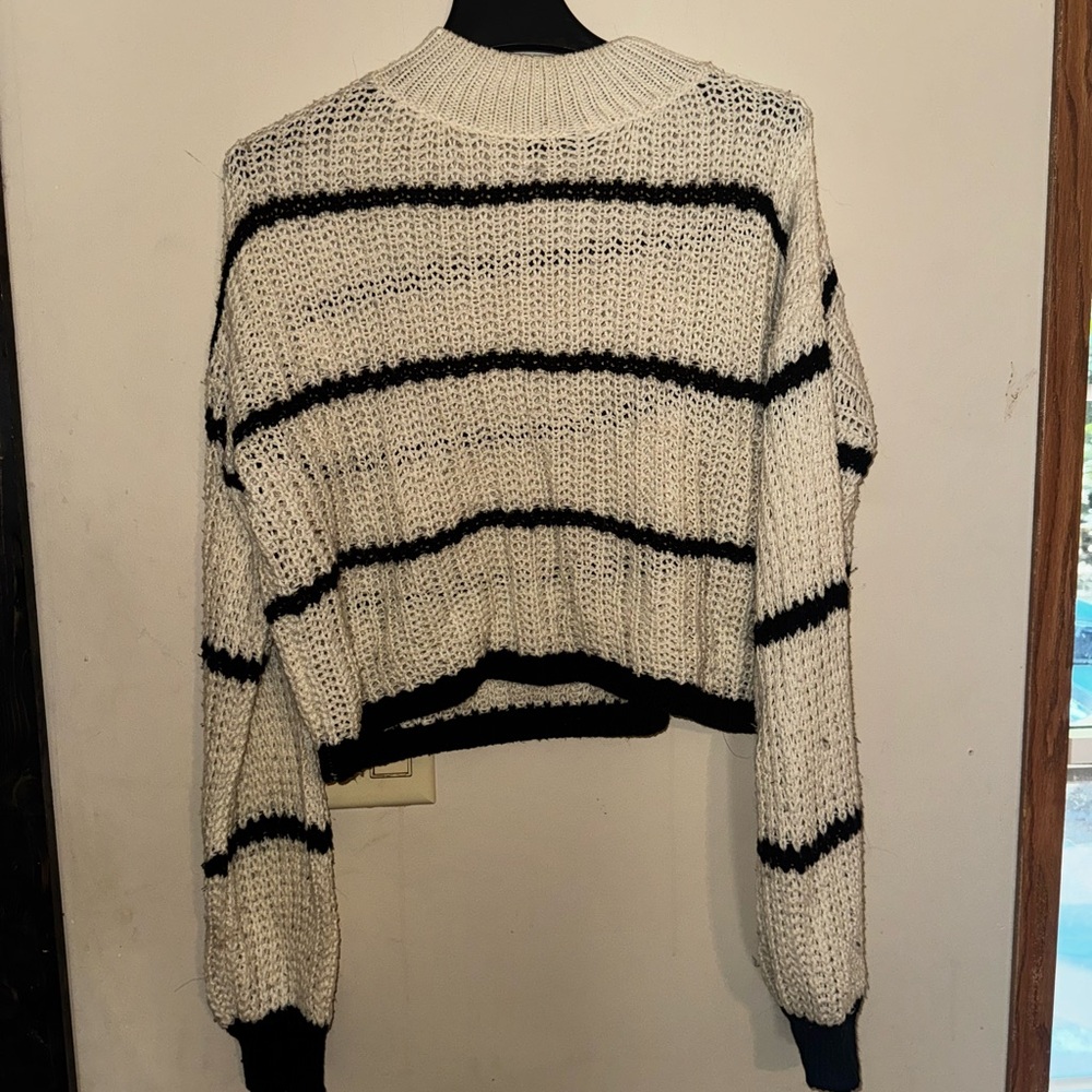 SHEIN Black and White Striped Sweater